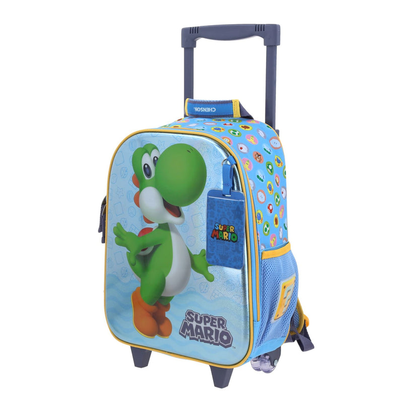 Mochila Azul con Ruedas Mario Bros Chenson Param