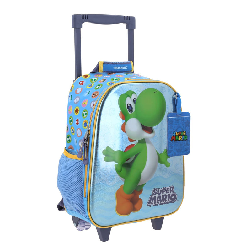 Mochila Azul con Ruedas Mario Bros Chenson Param