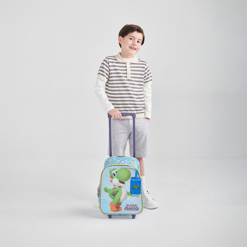 Mochila Azul con Ruedas Mario Bros Chenson Param