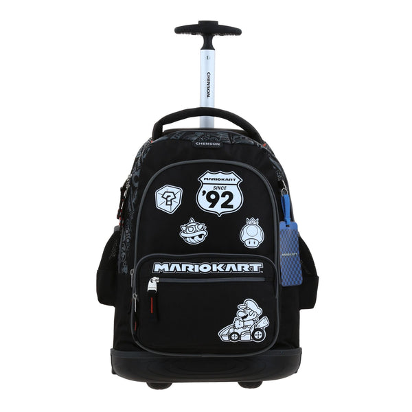 Mochila Negra con Ruedas Mario Bros Chenson Racer