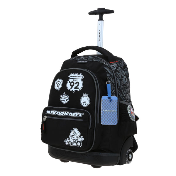 Mochila Negra con Ruedas Mario Bros Chenson Racer