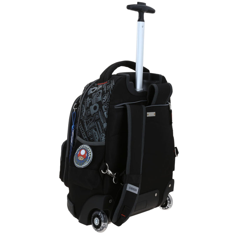 Mochila Negra con Ruedas Mario Bros Chenson Racer