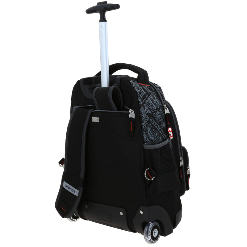 Mochila Negra con Ruedas Mario Bros Chenson Racer