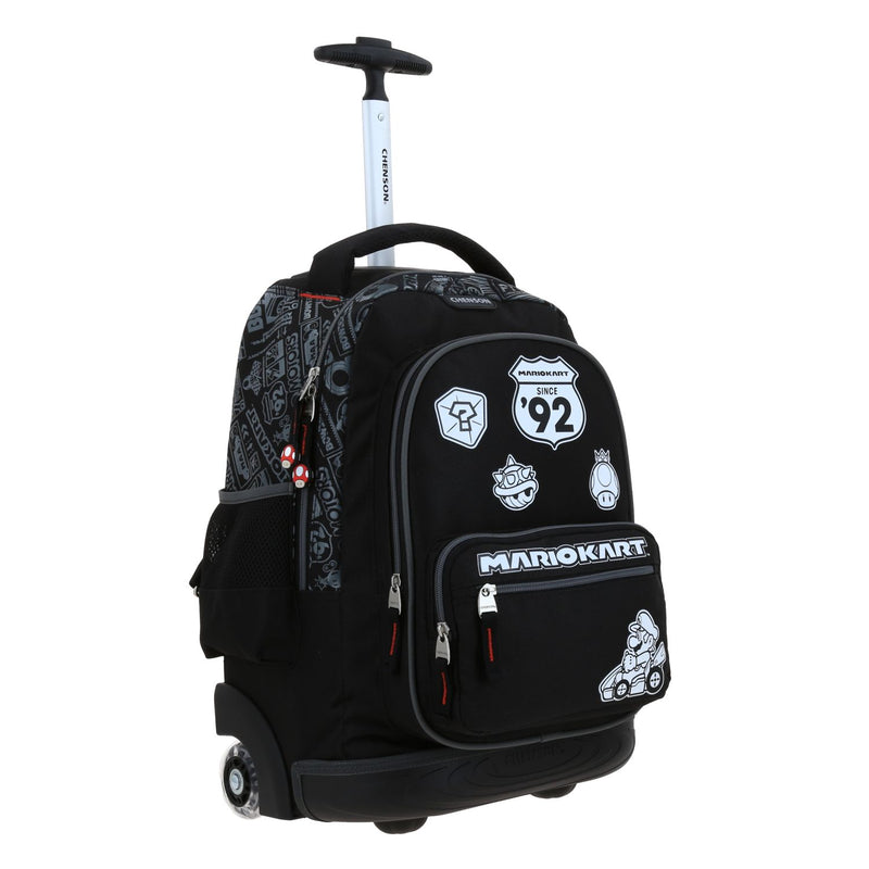 Mochila Negra con Ruedas Mario Bros Chenson Racer