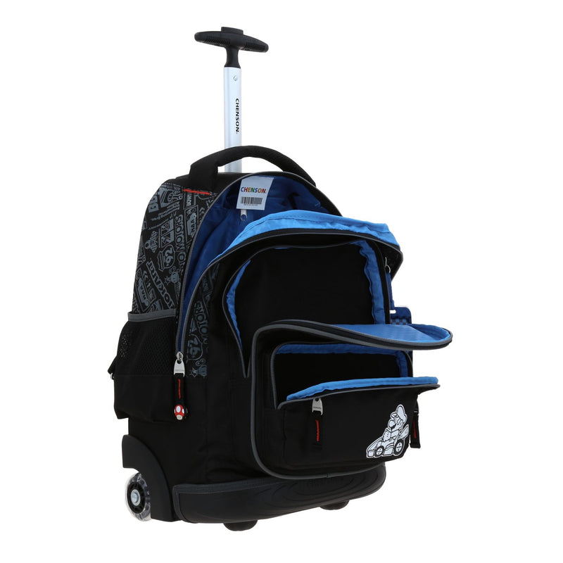 Mochila Negra con Ruedas Mario Bros Chenson Racer