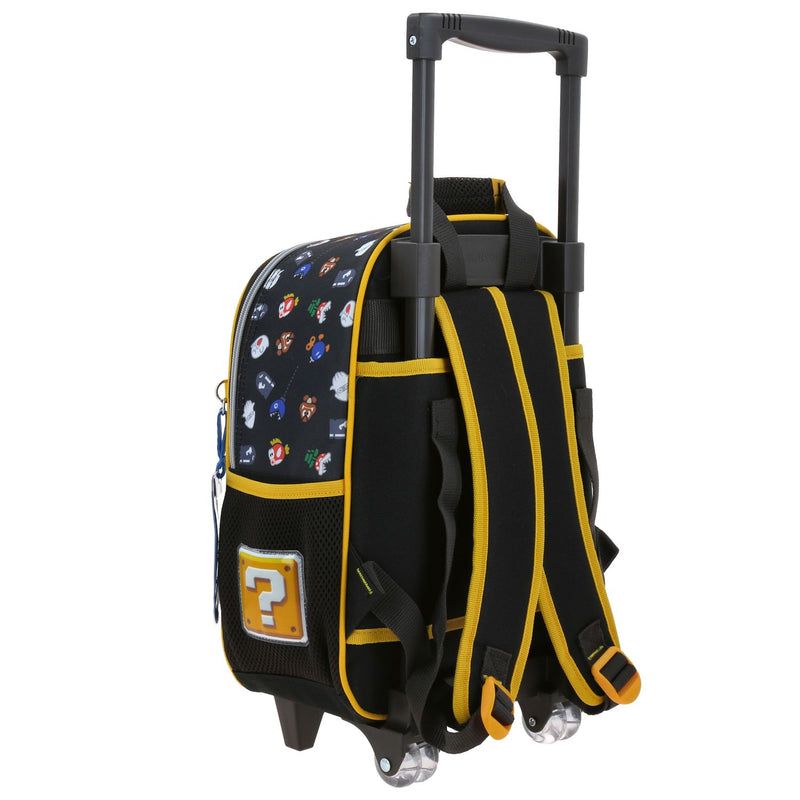 Mochila Negra con Ruedas Mario Bros Chenson Woat