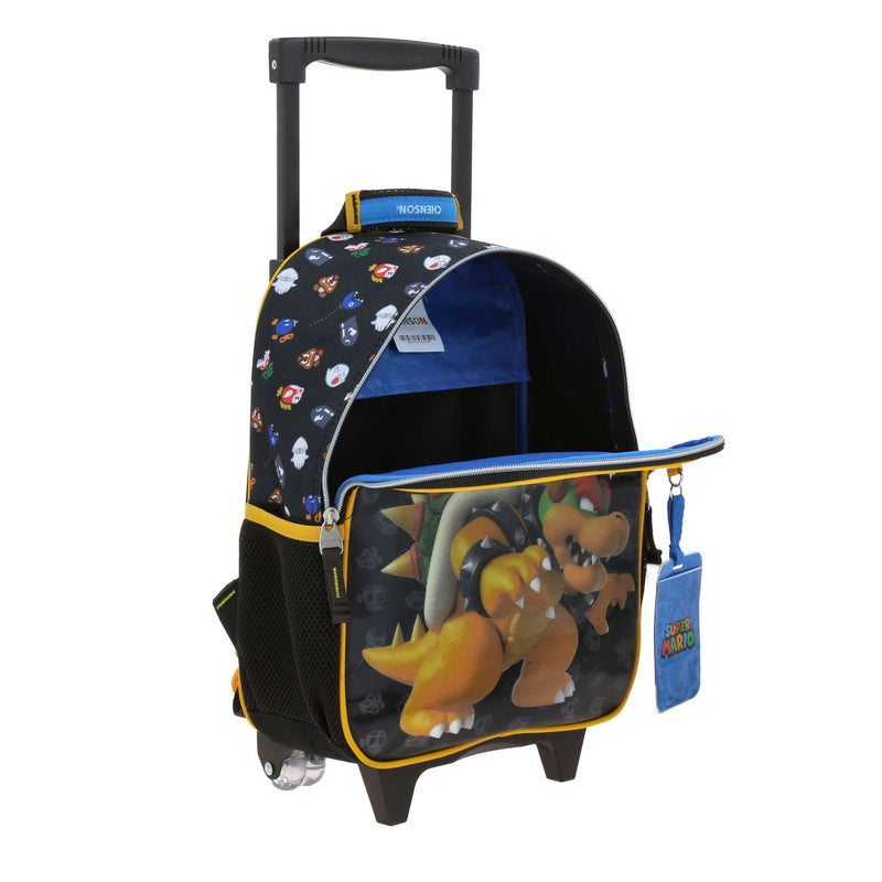 Mochila Negra con Ruedas Mario Bros Chenson Woat