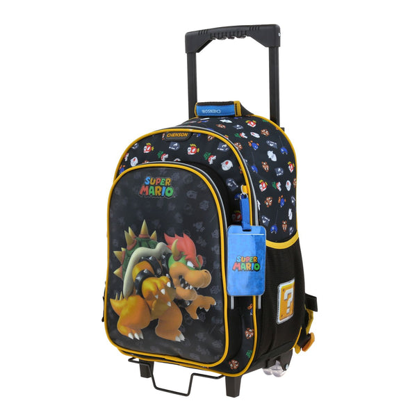 Mochila Negra con Ruedas Mario Bros Chenson Woat