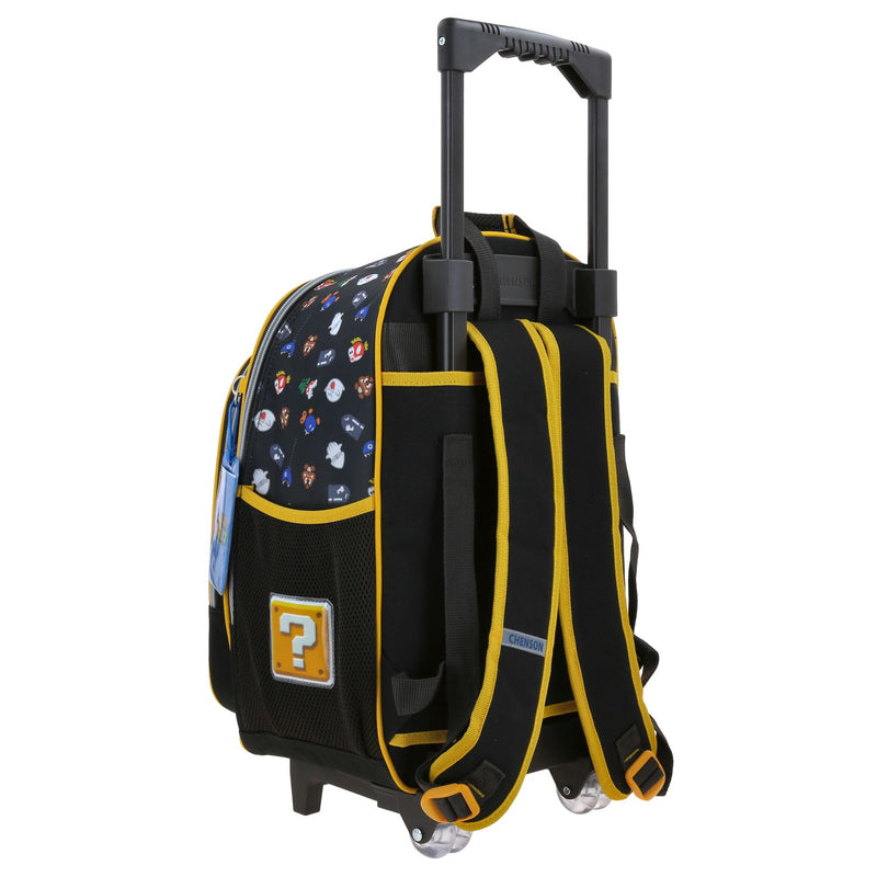 Mochila Negra con Ruedas Mario Bros Chenson Woat