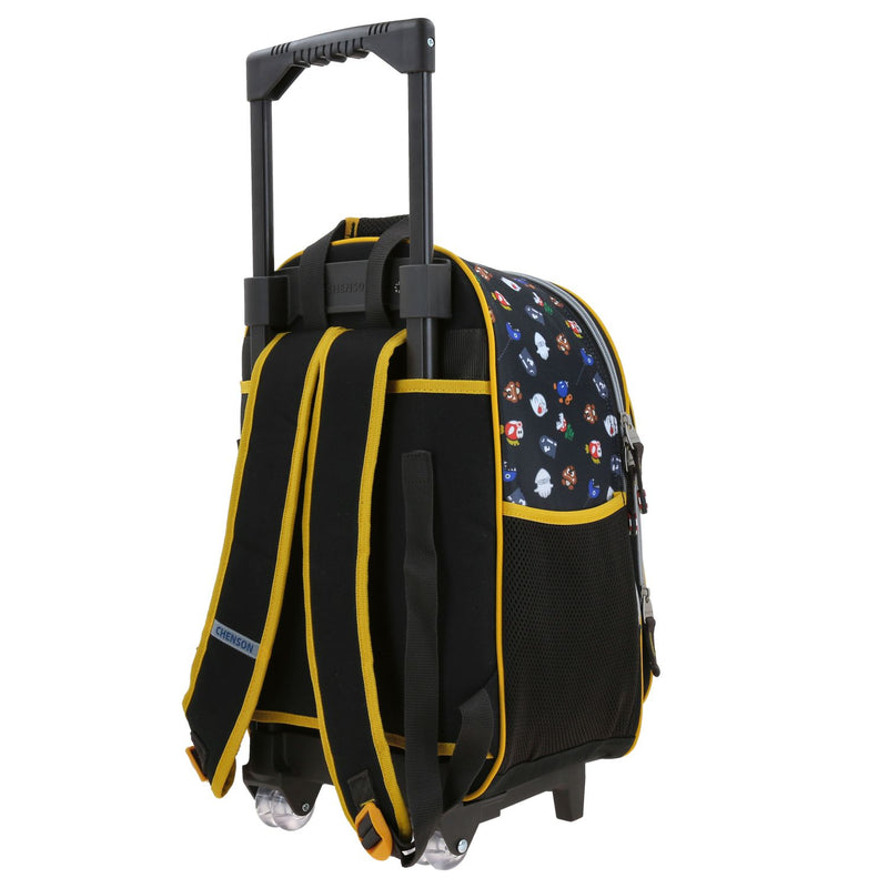 Mochila Negra con Ruedas Mario Bros Chenson Woat