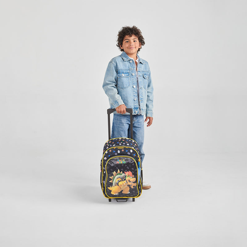 Mochila Negra con Ruedas Mario Bros Chenson Woat