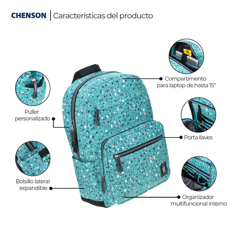 Mochila Grande Azul 1818 Universidad TIMELA Unisex Porta Laptop de hasta 15".