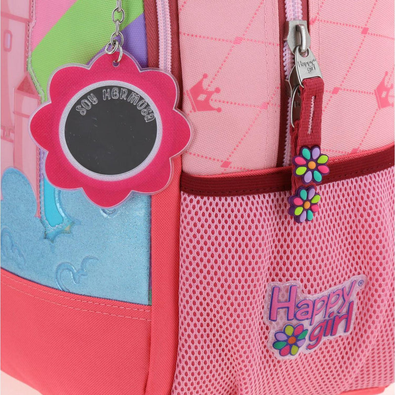 Mochila Rosa Grande Porta Tablet Para Niña Happy Girl By Chenson Cast