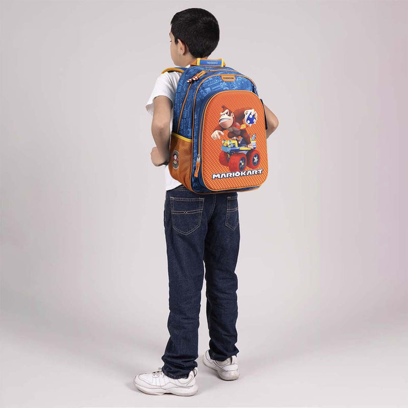 Mochila Naranja Mario Bros Para Niño Chenson Krap