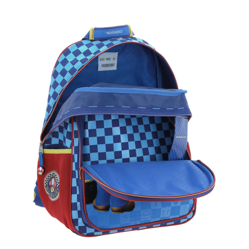 Mochila Azul Grande Mario Bros Para Niño Chenson Mech