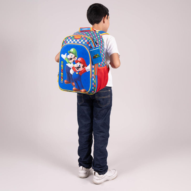 Mochila Azul Mario Bros Para Niño Chenson Armin