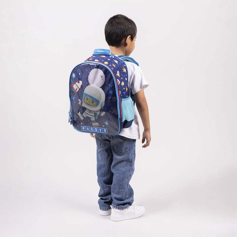 Mochila Mediana Azul Para Niño Pocoyo Chenson Aut