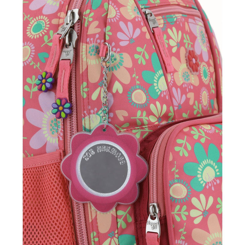 Mochila Con Ruedas Rosa Grande Para Niña Happy Girl By Chenson Floris