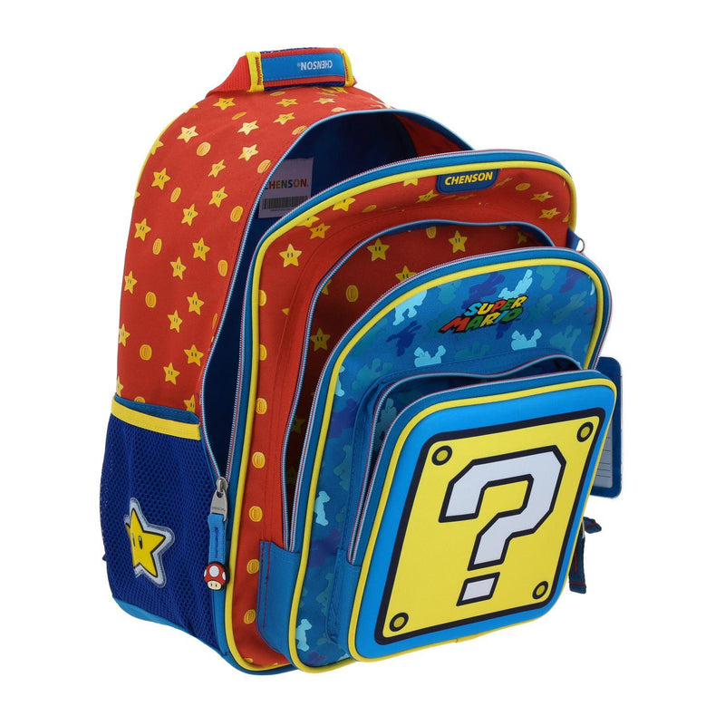 Mochila Grande Para Niño Chenson Mario Bros Azul Myst