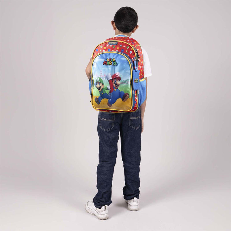 Mochila Azul Mario Bros Para Niño Chenson Fiant