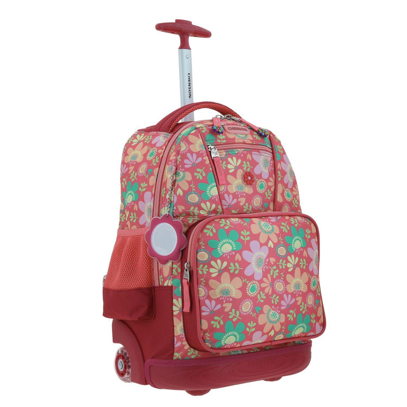 Mochila Con Ruedas Rosa Grande Para Niña Happy Girl By Chenson Floris