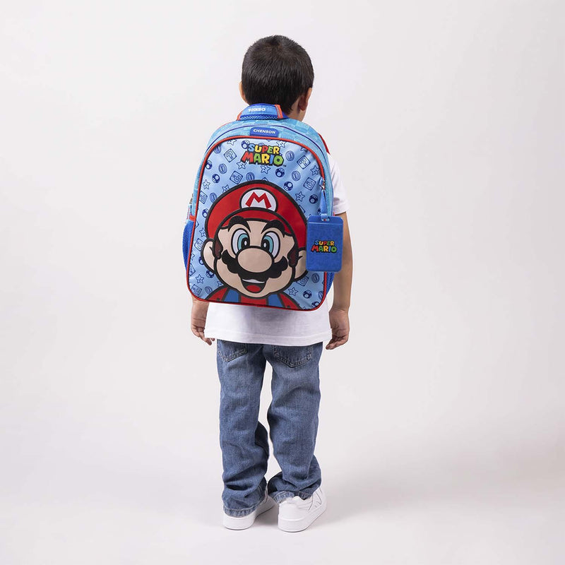 Mochila Azul Chica Mario Bros Para Niño Chenson Flep