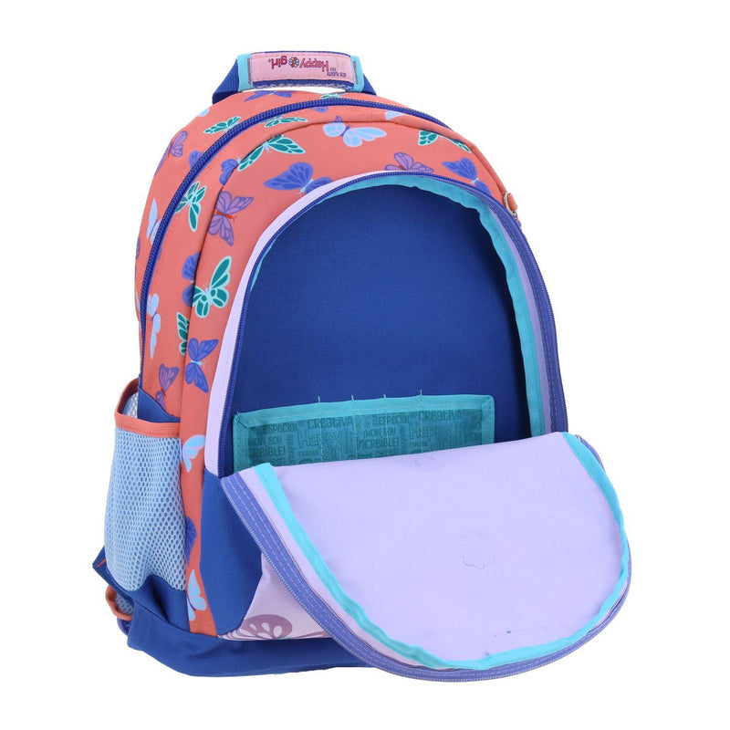 Mochila Azul Grande Para Niña Happy Girl By Chenson Buter.