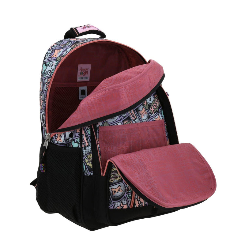 Mochila Negra Para Niña Happy Girl By Chenson Mixco