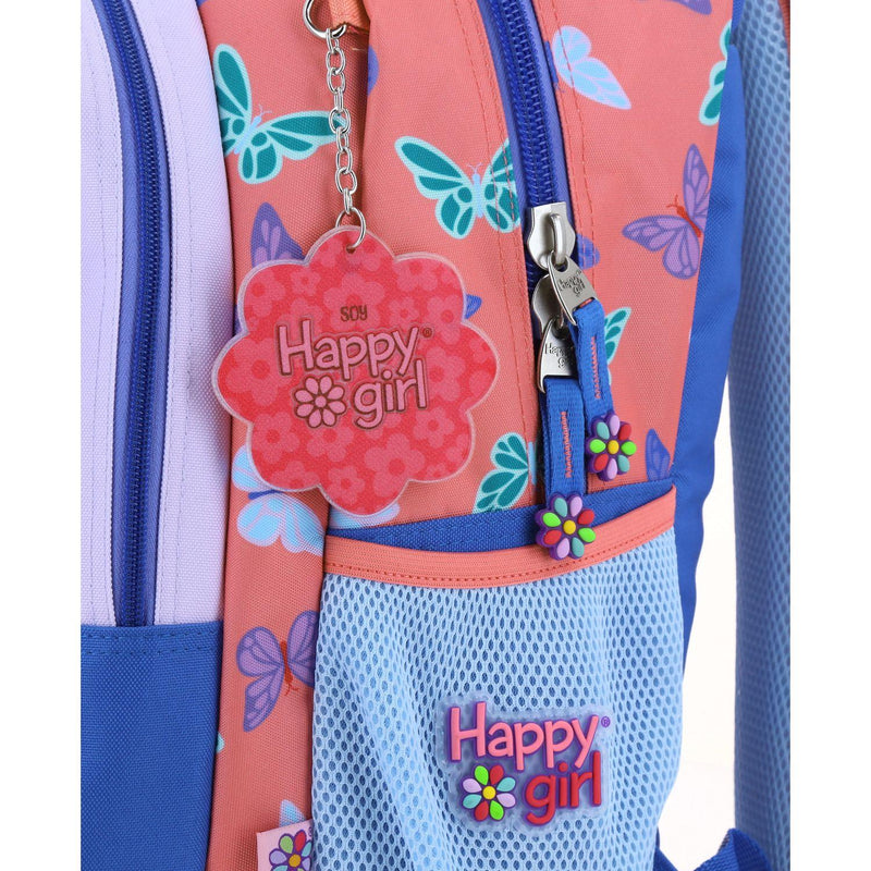 Mochila Azul Grande Para Niña Happy Girl By Chenson Buter.