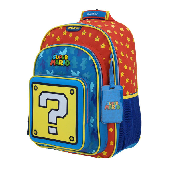 Mochila Grande Para Niño Chenson Mario Bros Azul Myst