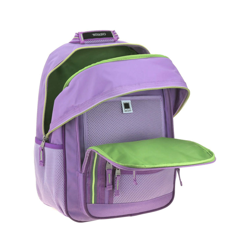 Mochila Grande Morada Con Porta Tablet Chenson Chey