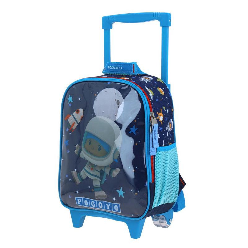 Mochila Con Ruedas Azul Pocoyo Chica Para Niño Chenson Aut