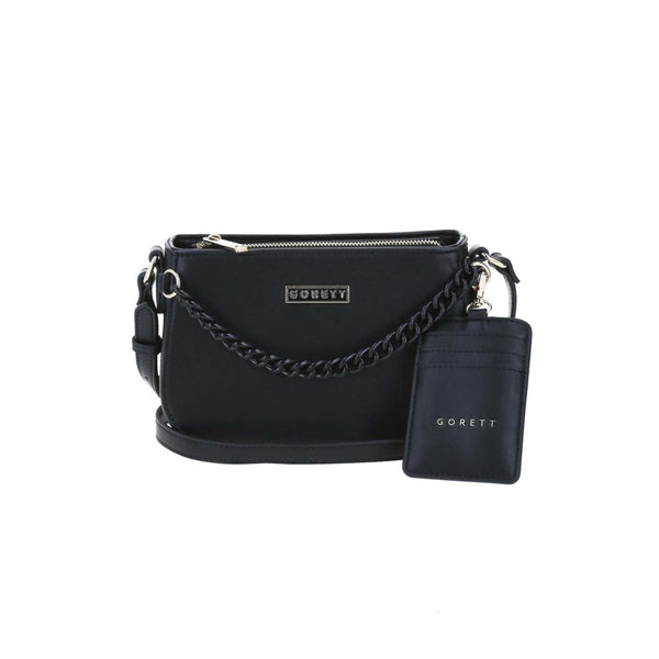 Crossbody Negro Gorett Norah Con Accesorio Colgante Removible