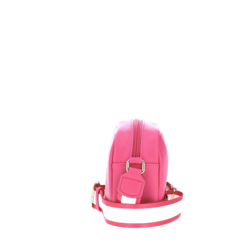 Crossbody Rosa Con Asa Línea Blanca