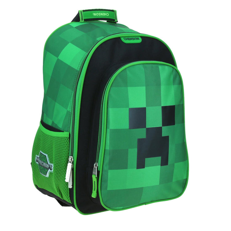 Mochila Grande Verde Chenson Minecraft Primaria CARG para niño