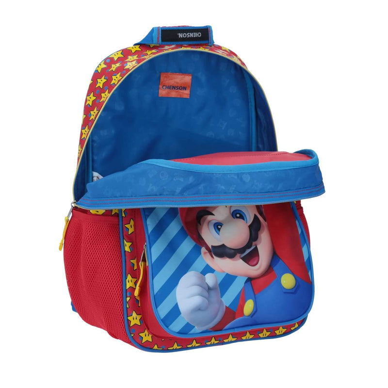 Mochila Grande Super Mario Azul Lineas