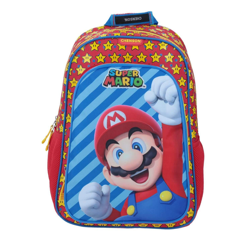 Mochila Grande Super Mario Azul Lineas