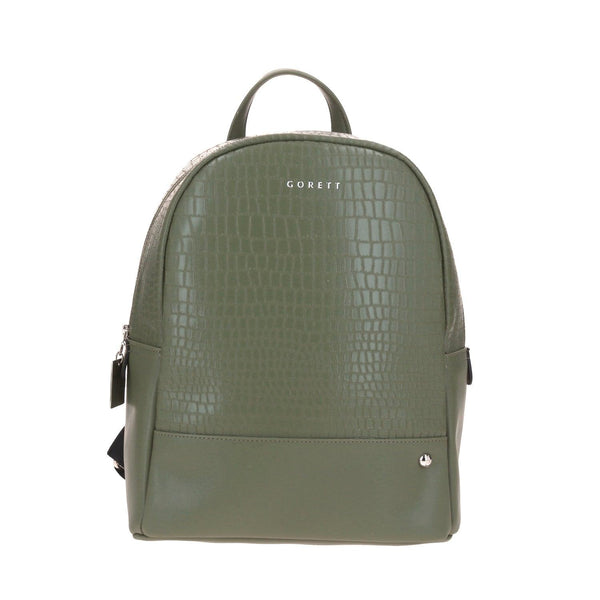 Mochila Gorett verde efecto cocodrilo