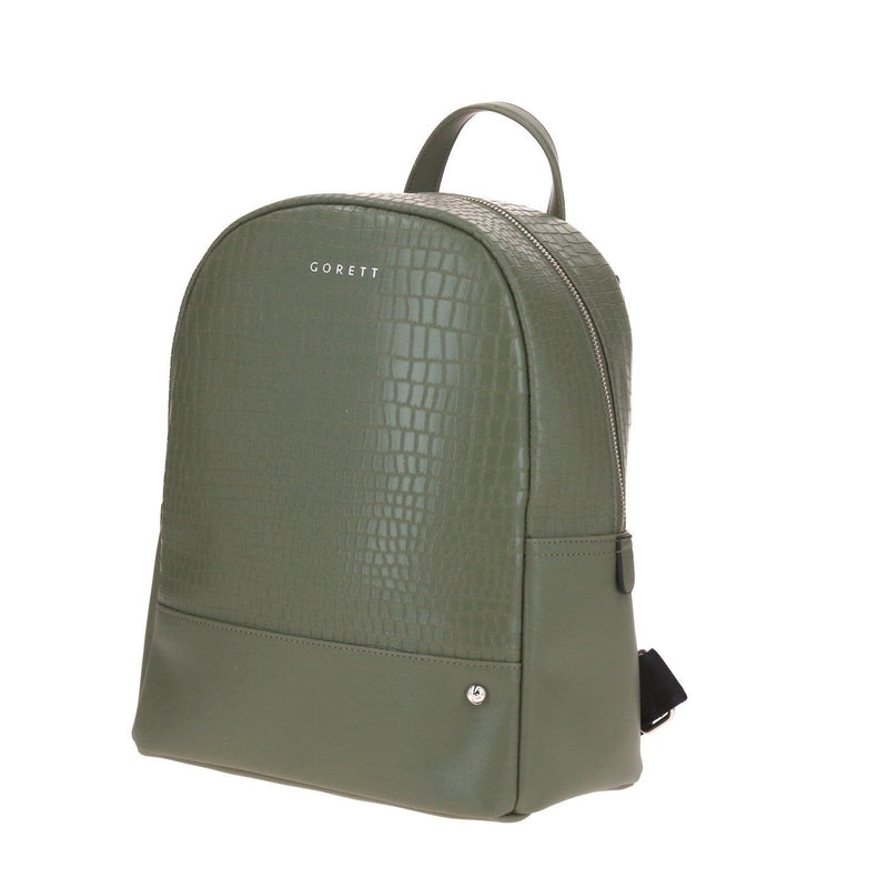 Mochila Gorett verde efecto cocodrilo