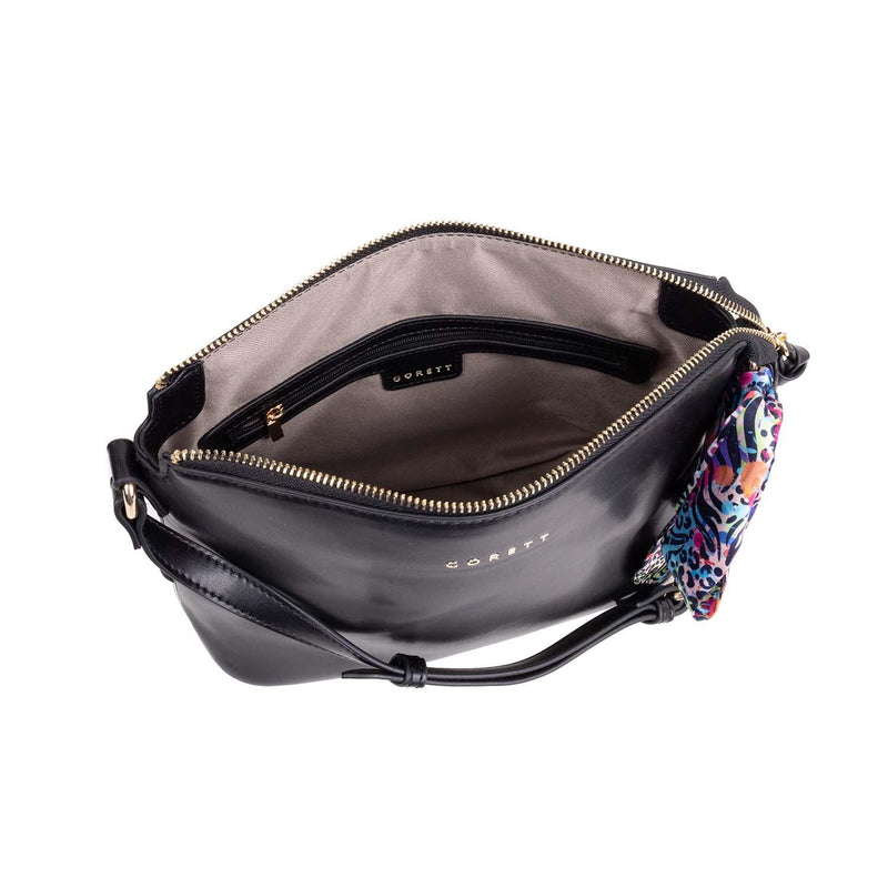 Crossbody Negro Gorett Triski Con Mascada