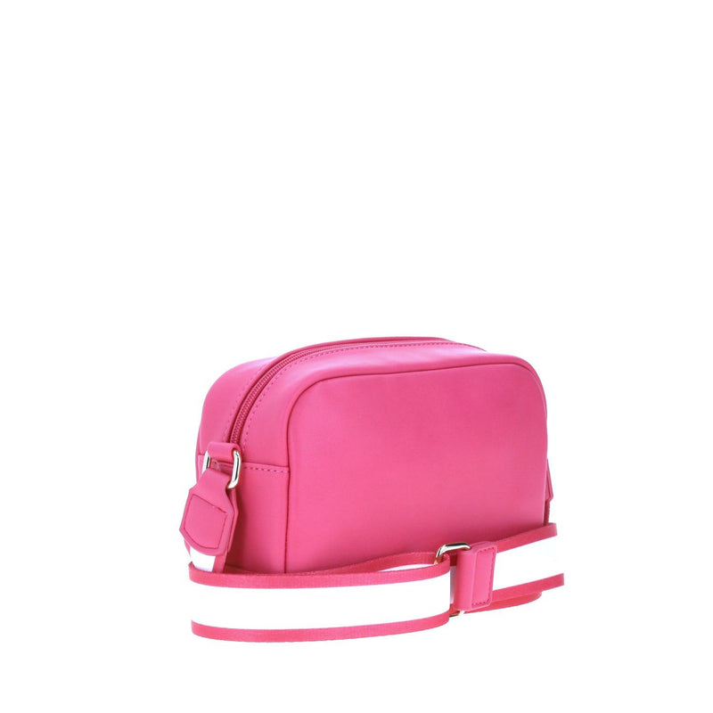 Crossbody Rosa Con Asa Línea Blanca