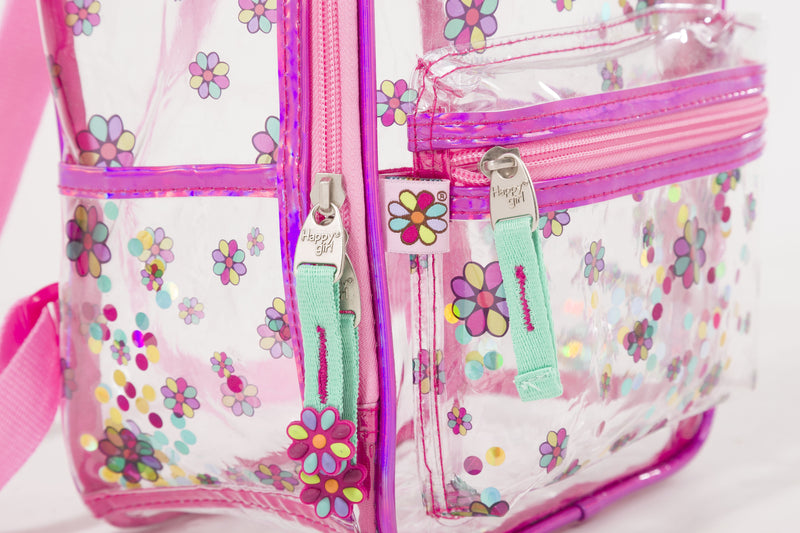 Mini-backpack flores transparente