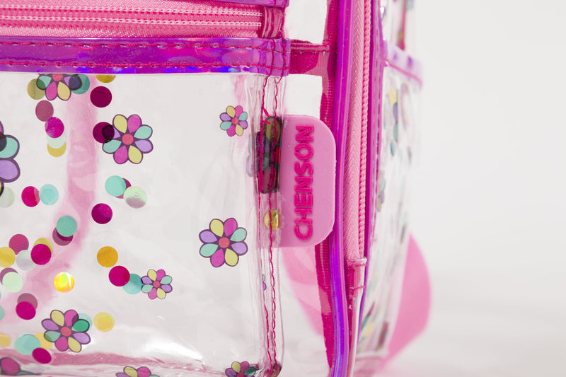 Mini-backpack flores transparente