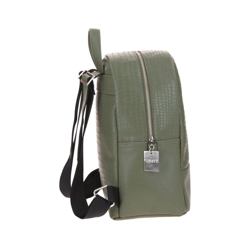 Mochila Gorett verde efecto cocodrilo