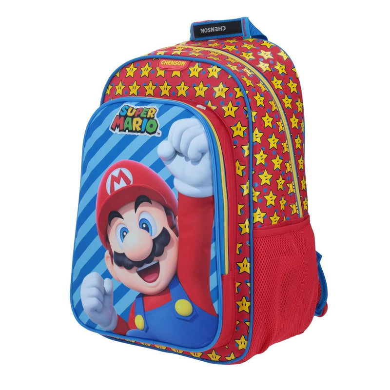 Mochila Grande Super Mario Azul Lineas