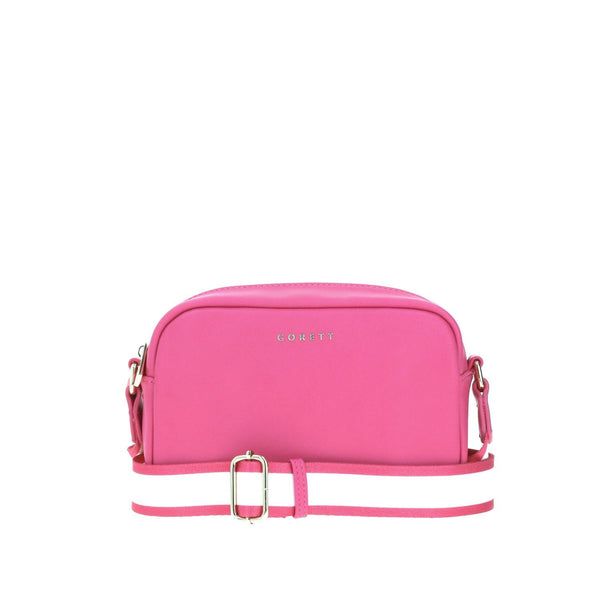 Crossbody Rosa Con Asa Línea Blanca