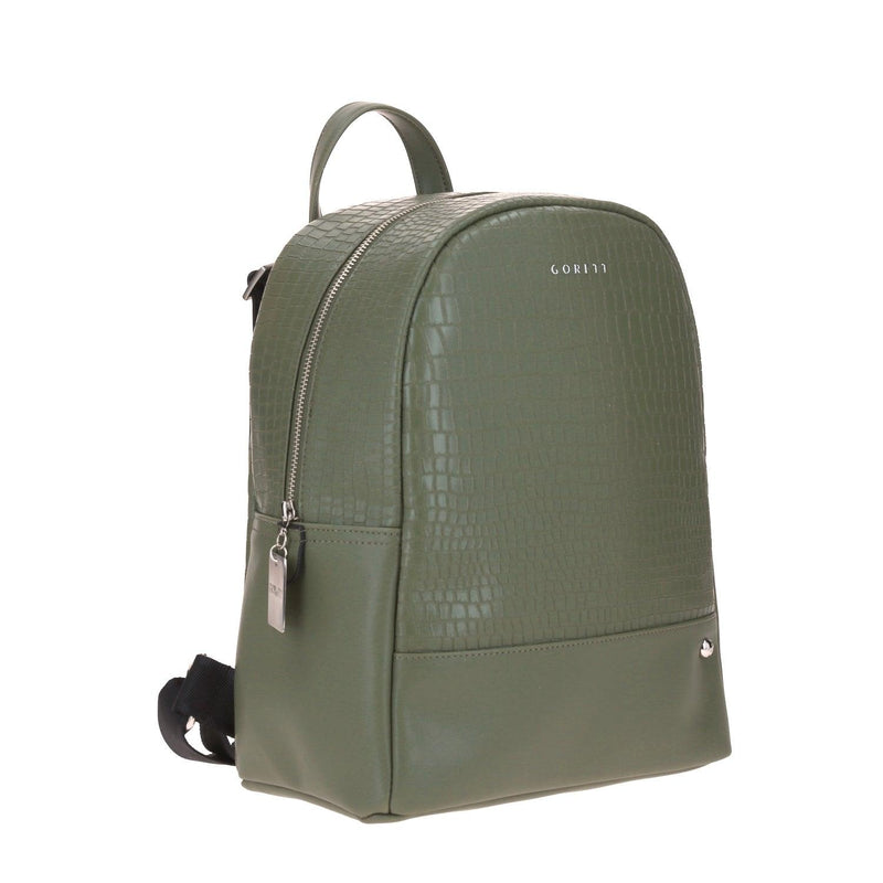 Mochila Gorett verde efecto cocodrilo