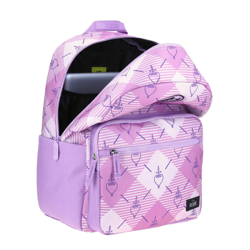 Mochila Grande Rosa 1818 Villanas Secundaria Heartless para mujer Porta Laptop simple de hasta 15".