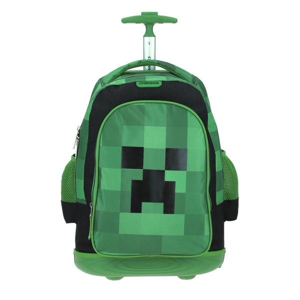 Mochila con Ruedas Grande Verde Chenson Minecraft Primaria CARG para niño