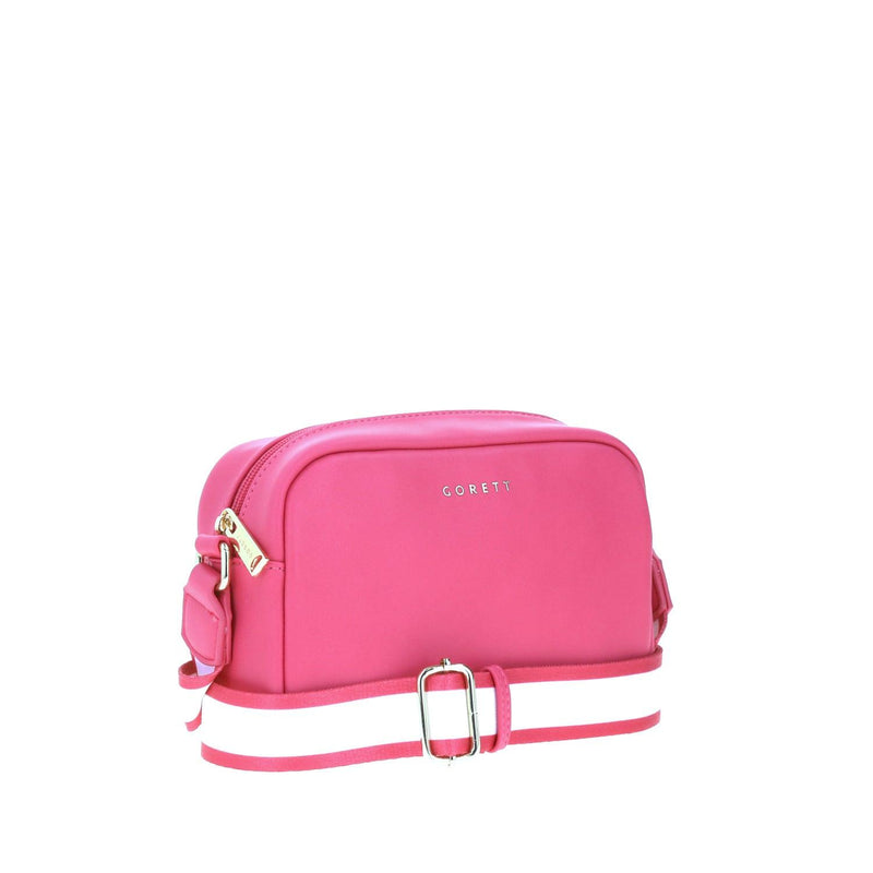 Crossbody Rosa Con Asa Línea Blanca